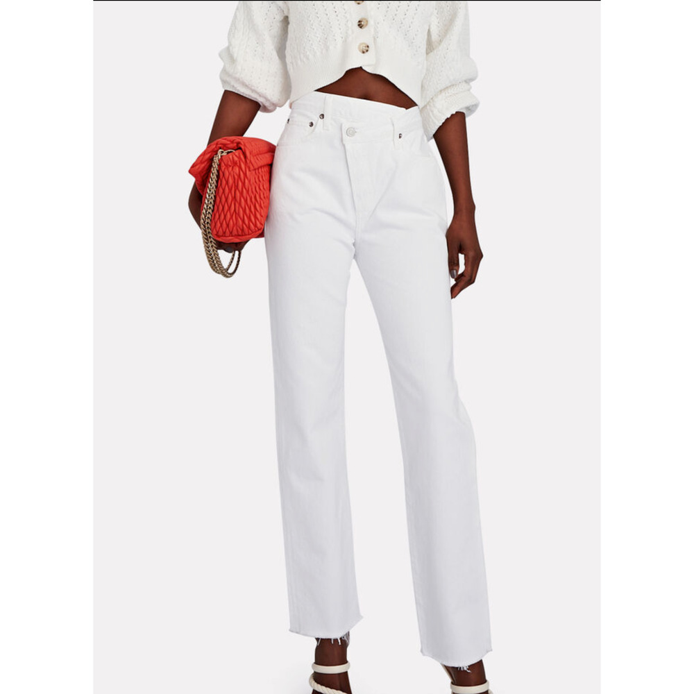NWOT AGOLDE‎ Crisscross Organic Straight Leg Jeans in White sz marked 29